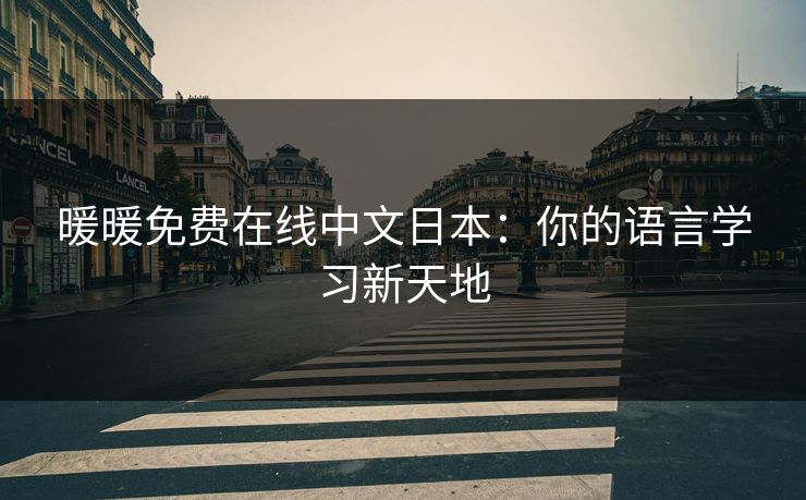 暖暖免费在线中文日本:你的语言学习新天地 暖暖免费在线中文日本:你的语言学习新天地