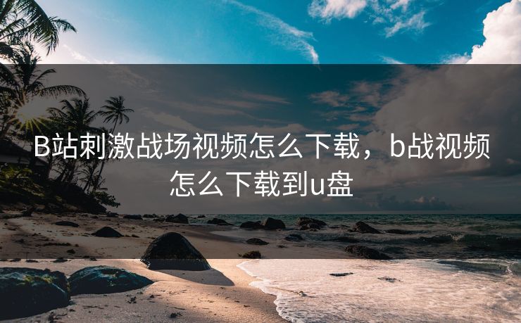 B站刺激战场视频怎么下载,b战视频怎么下载到u盘